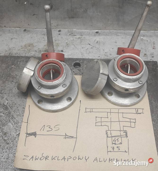 Zawór klapowy aluminiowy dodatkowa uszczelka Konin sprzedam