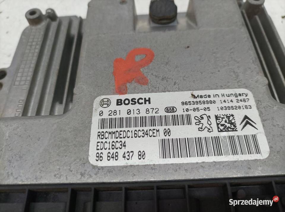 STEROWNIK SILNIKA 0281013872 9664843780 16 D Układ paliwowy sprzedam