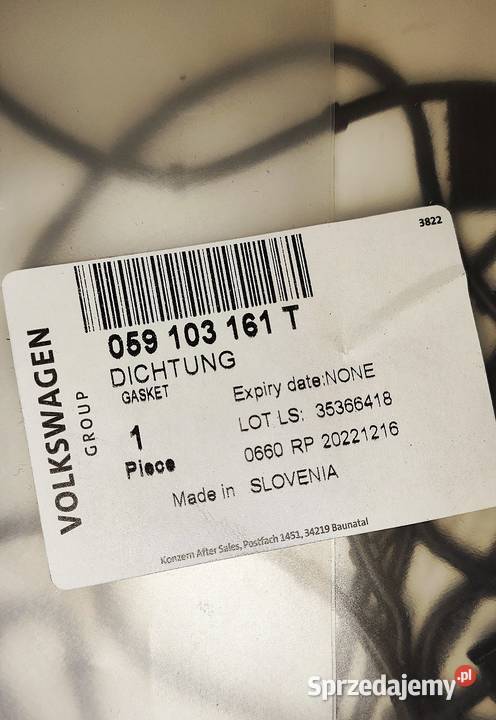 USZCZELKA POKRYWY ROZRZĄDU AUDI VW 059103161T Kraków