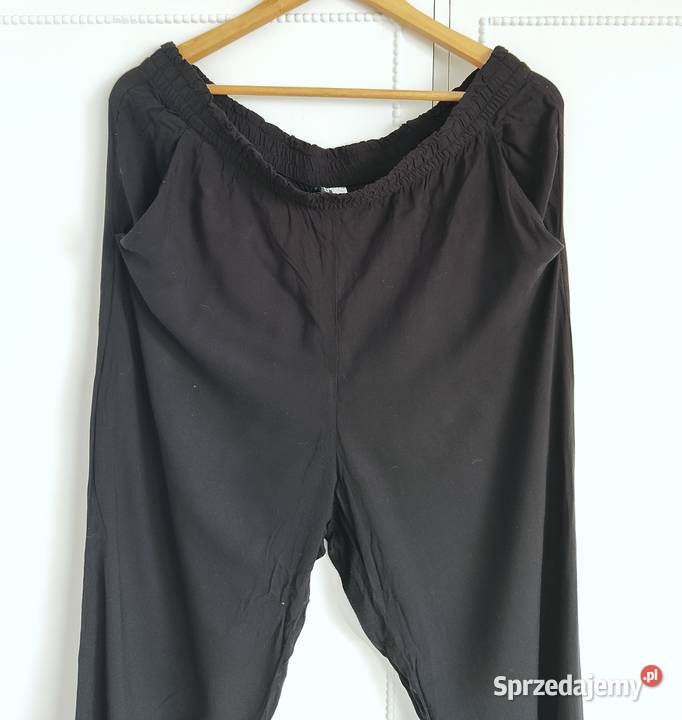 Czarne wiskozowe spodnie z gumką HM XL plus size Szczecin