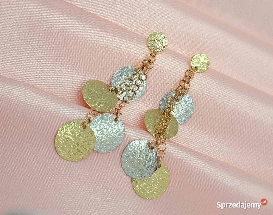 25 Kolczyki Złote pr585 Długie 7 Talarki Z 1245 Poznań