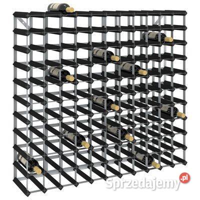 vidaXL Stojak na 120 butelek wina czarny lite Warszawa