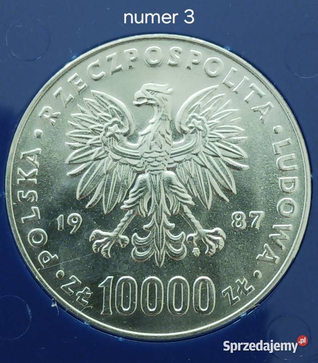 10 000 Jan Paweł II 1987 r 3 mennicze Numizmatyka