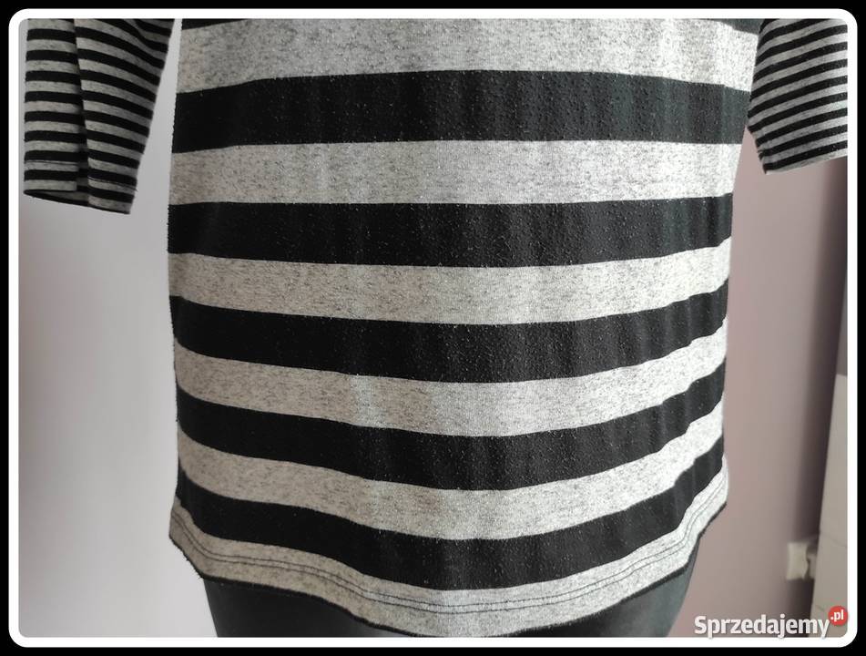Reserved czarnoszara bluzka w paski oversize 38 mazowieckie Płock