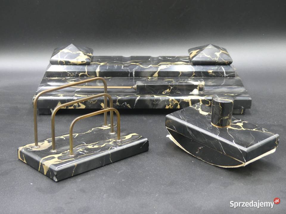 Piękny duży przybornik kałamarz garnitur na Poznań