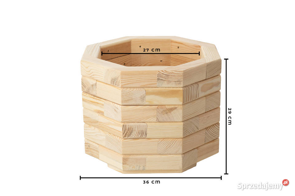 Donica drewniana OŚMIOKĄTNA ogrodowa donica na Donice Kalety