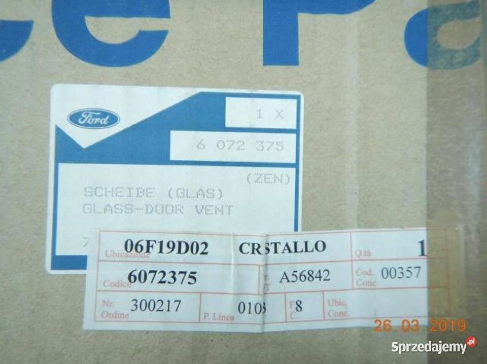 SZYBA DRZWI PRAWY PRZÓD MAŁA FORD FIESTA 7689