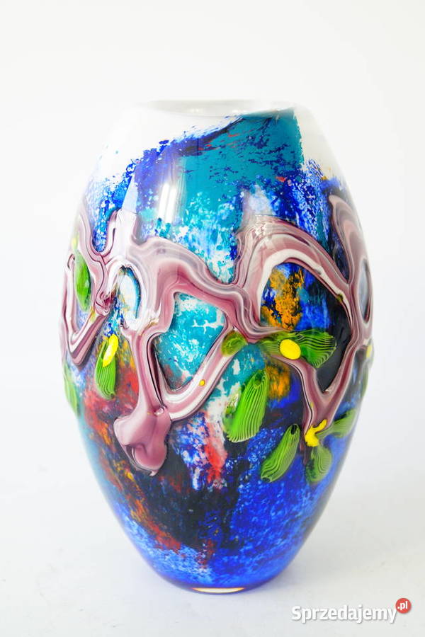 Wazon szklany 3D Murano style piękne kolory Gizałki