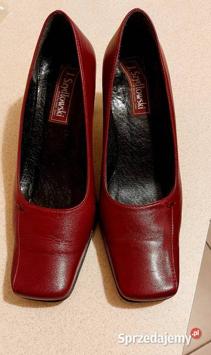 Czółenka pantofle 37 skóra bordo mazowieckie Warszawa