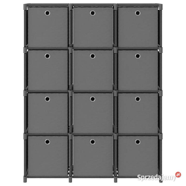 Regał z 12 przegrodami pudełka szary 103x30x141 Warszawa