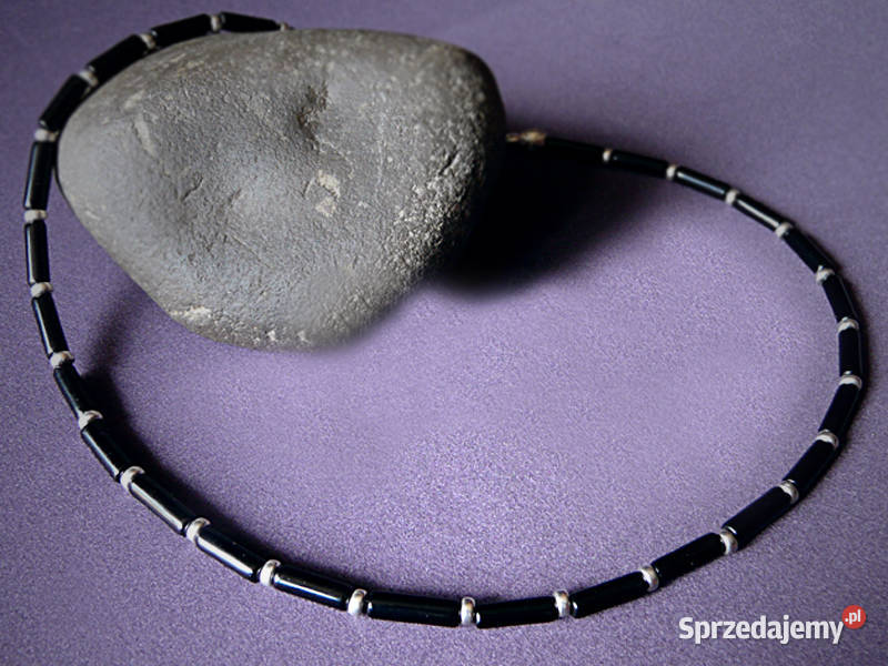 Onyks czarny Naszyjnik męski Rękodzieło Bydgoszcz
