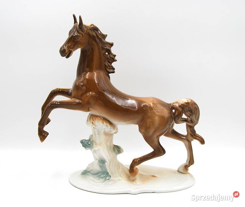 Porcelana Arpo Rumunia figura brązowego konia Poznań