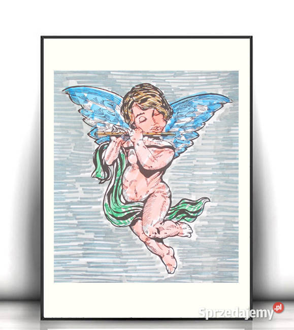 amorek obrazek A4 aniołek plakat obrazek z Białystok sprzedam