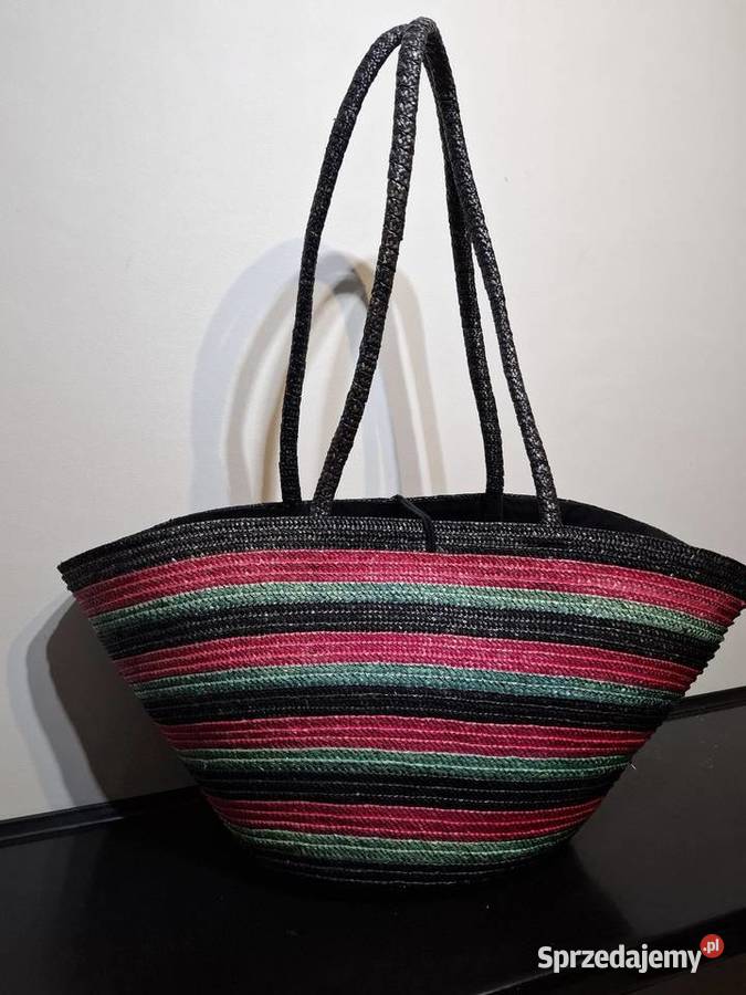 Duża torba plażowa targowa pleciona Kraków