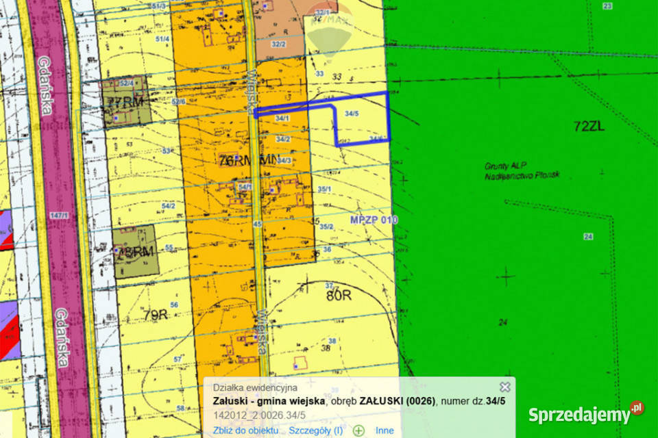 Działka pod lasem Załuski sprzedam