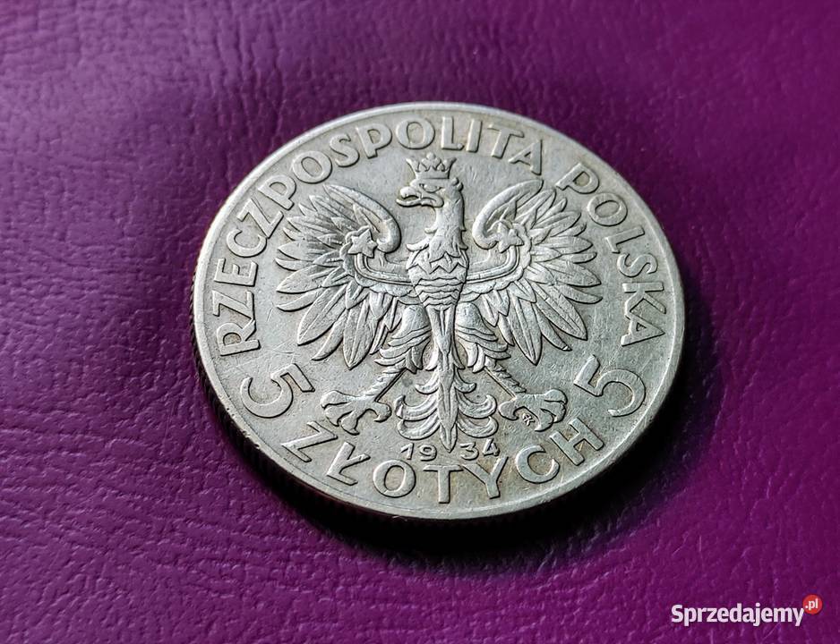Moneta II RP 5 1934 GŁOWA KOBIETY Pruszków