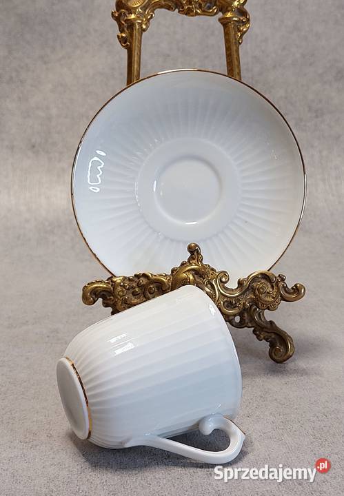 Hackefors Duet Subtelna Filiżanka Biała Złocenia Poznań