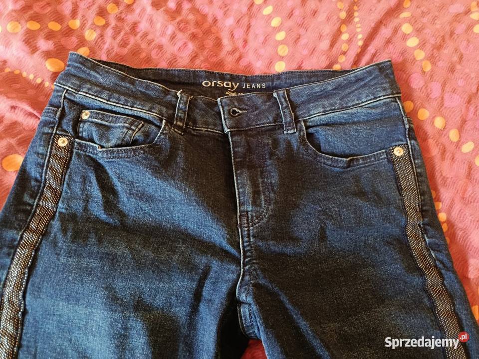 Damskie jeansy ze świecącymi paskami Rozmiar 36(S)
