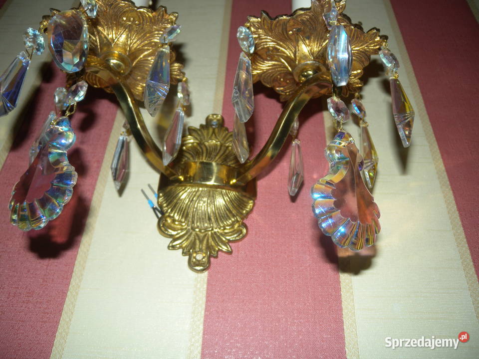 Kinkiet kryształowy Maria Theresa mosiężny