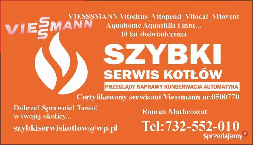 Przeglądy naprawa serwis kotły gazowe Viessmann pomorskie Kolbudy