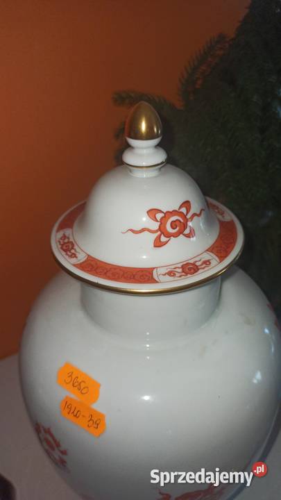 Wazon Amfora Urna Meissen Czerwony Smok Red