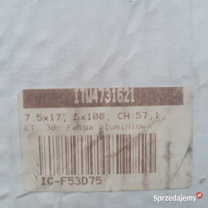 Felgi 17 aluminiowe 5x100 vw audi skoda seat Góra Świętej Małgorzaty sprzedam