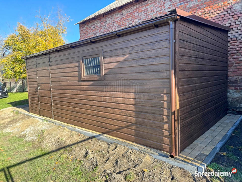 Garaż blaszany 35x5m brama dwuskrzydłowa drzwi lubelskie Łuków