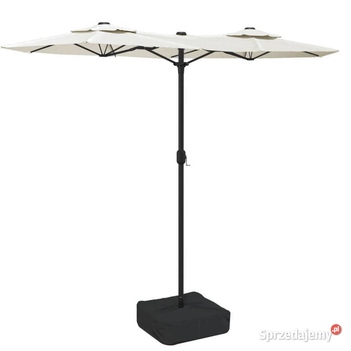 Podwójny parasol ogrodowy z LED piaskowy 316x240 mazowieckie sprzedam