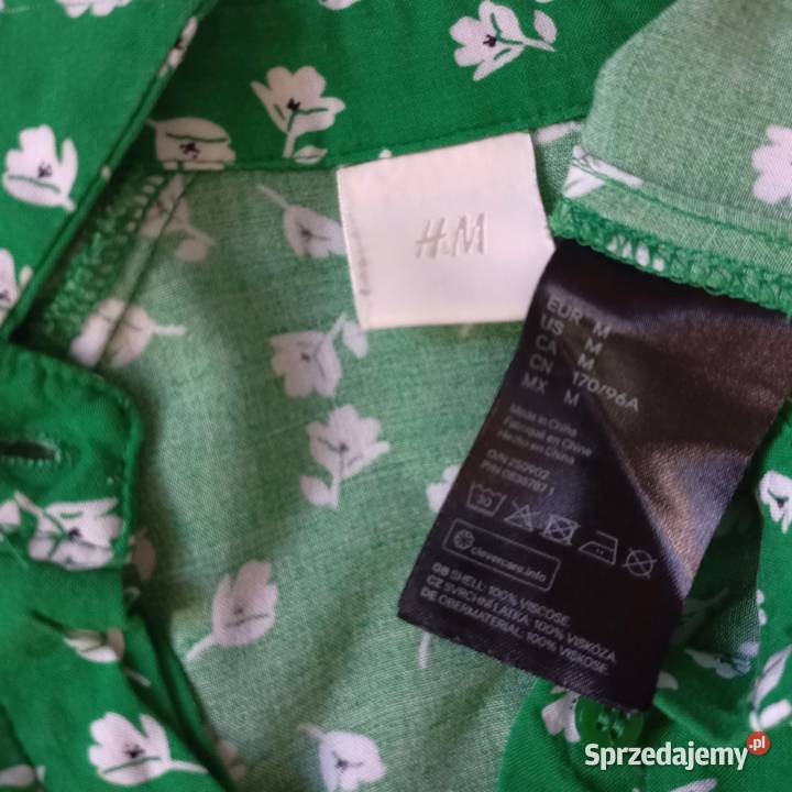 Sukienka długie rękawy Zielona r 38 HM wiskoza zielony Spódnice i sukienki Białystok