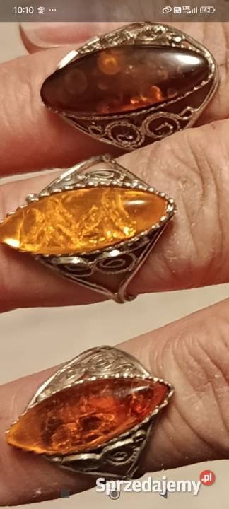 Filigranowe metalowe pierścionki PRL 1 sztuka zachodniopomorskie Choszczno