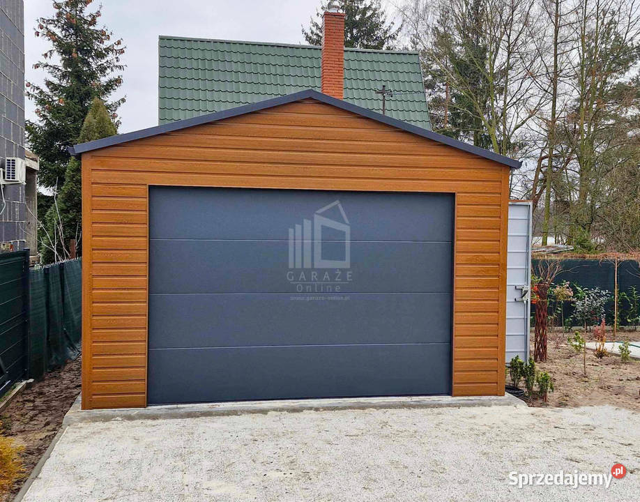 Garaż blaszany 5x6m Brama segmentowa drzwi Kalwaria Zebrzydowska