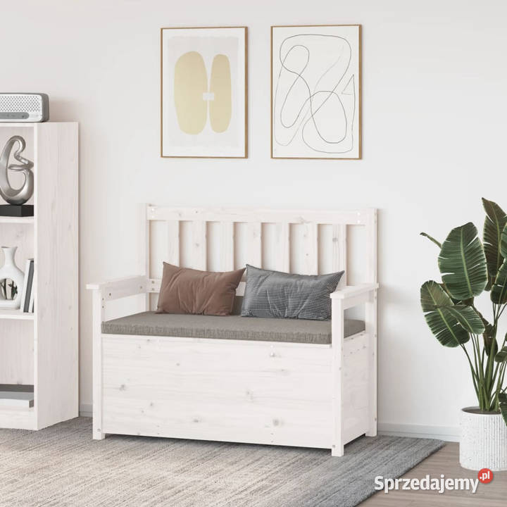 Ławka biała 1125x515x965 lite drewno sosnowe Warszawa sprzedam