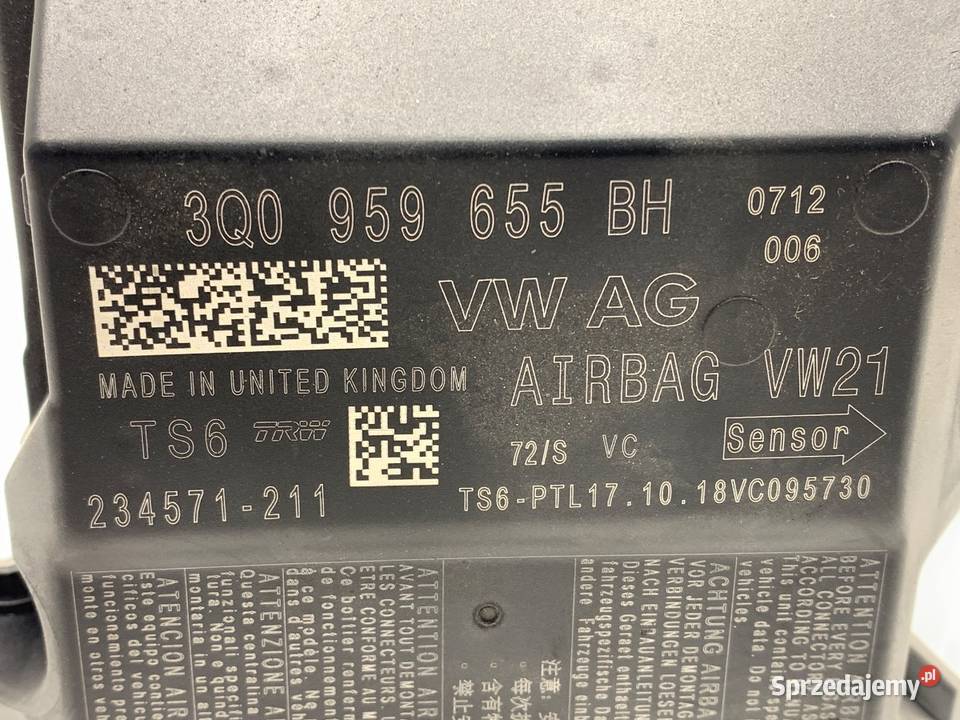 SENSOR AIRBAG SKODA OCTAVIA III 3Q0959655BH