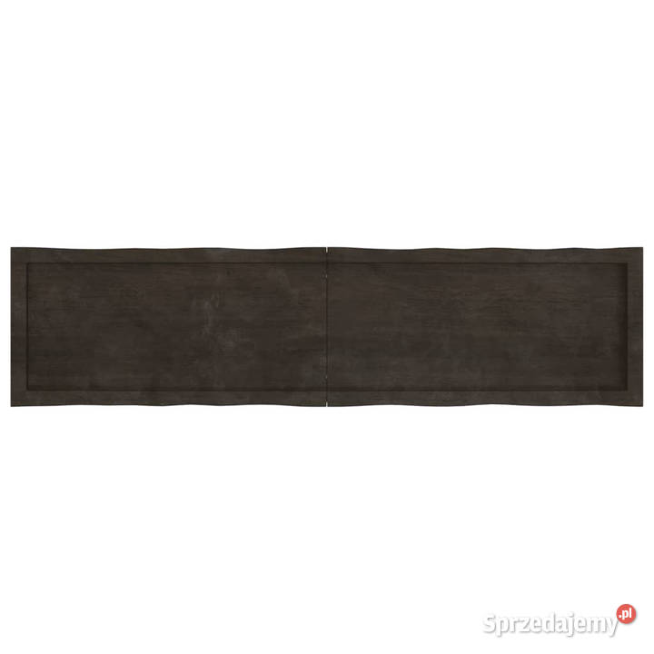 Blat ciemnobrązowy 160x40x24 drewno z naturalną