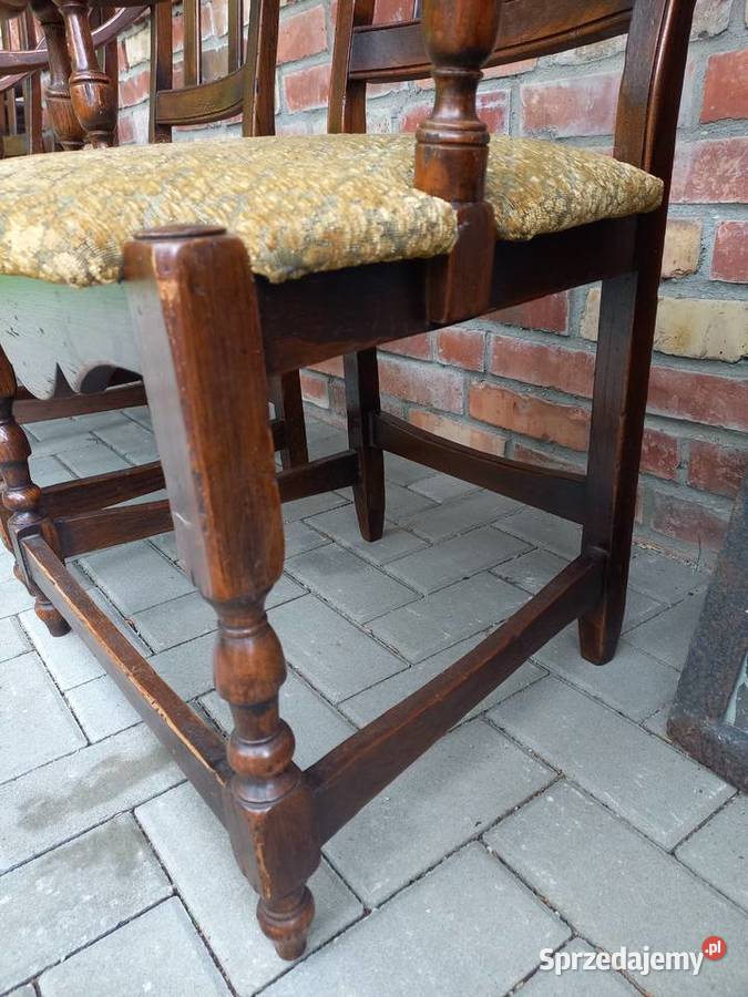 Krzesła stylowe drewniane z materiałową Gawroniec sprzedam