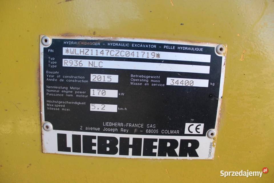 Koparka gasienicowa Liebherr R 936NLC Vat jest0 11602h Warszawa sprzedam
