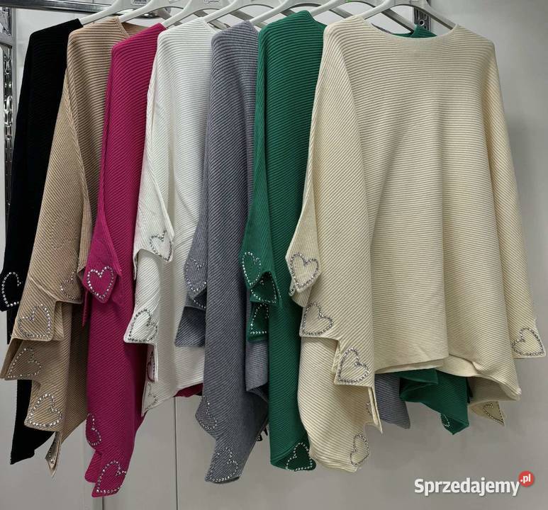 Bluzka dzianina z rękawem szerokim serca różne Bluzki i koszule Warszawa