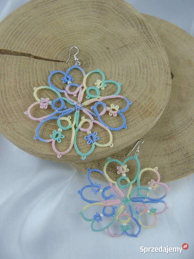 Kolczyki frywolitkowe różne wzory i kolory sprzedam