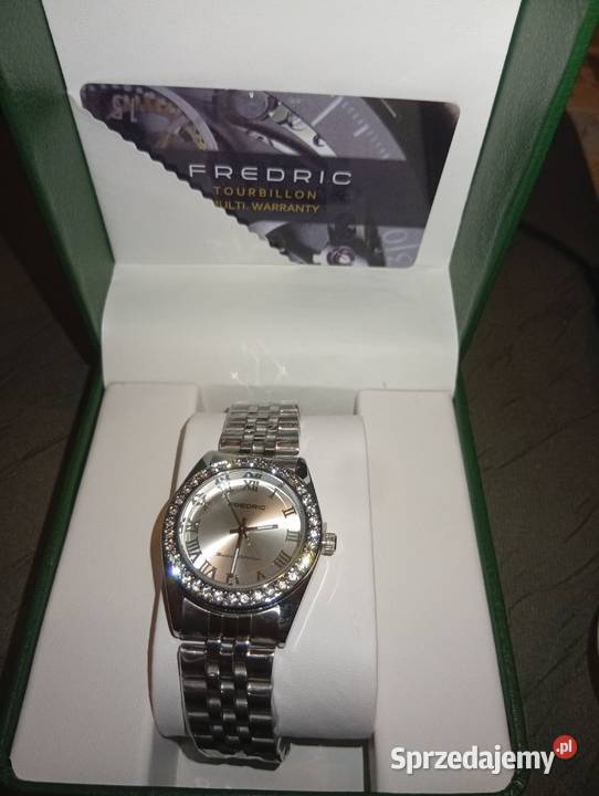 NOWY zegarek FREDRIC srebrny cyrkonie elegancki Wińsko
