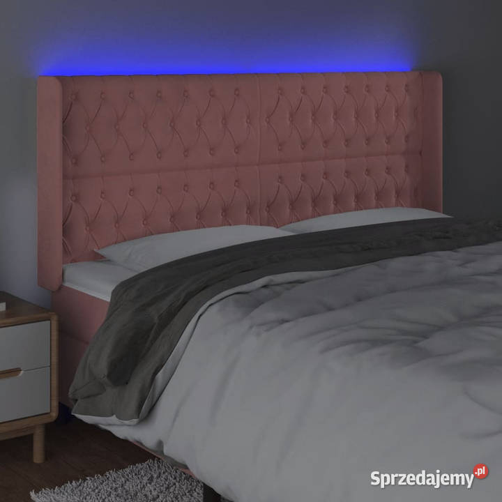 Zagłówek do łóżka z LED różowy 203x16x118128 mazowieckie Warszawa