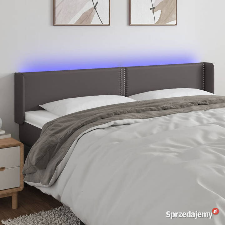 Zagłówek do łóżka z LED szary 183x16x7888 Dom i Ogród Warszawa sprzedam