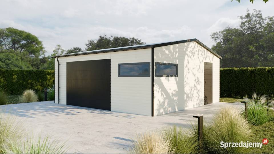 Blaszany garaż 6x6m biały ciemny grafit matowy Szczecin