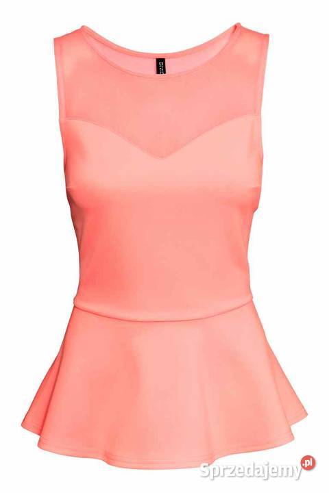 Morelowy top baskinka bluzka koszulka hm xs 34 Toruń