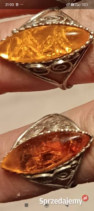Filigranowe metalowe pierścionki PRL 1 sztuka Choszczno
