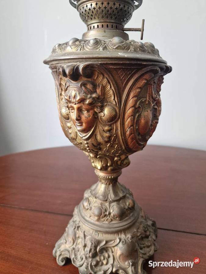 Zabytkowa mosiężna lampa naftowa Skierniewice
