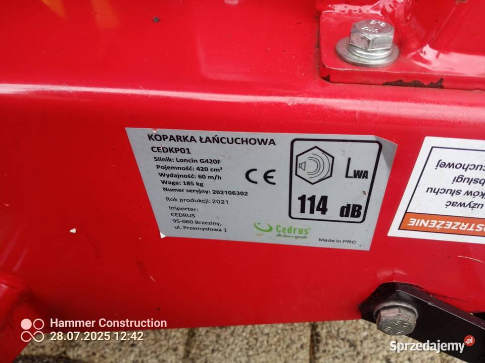 Koparka łańcuchowa cedrus Pozostałe mazowieckie Polany