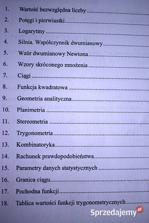 Wybrane wzory matematyczne kujawsko-pomorskie Chełmno