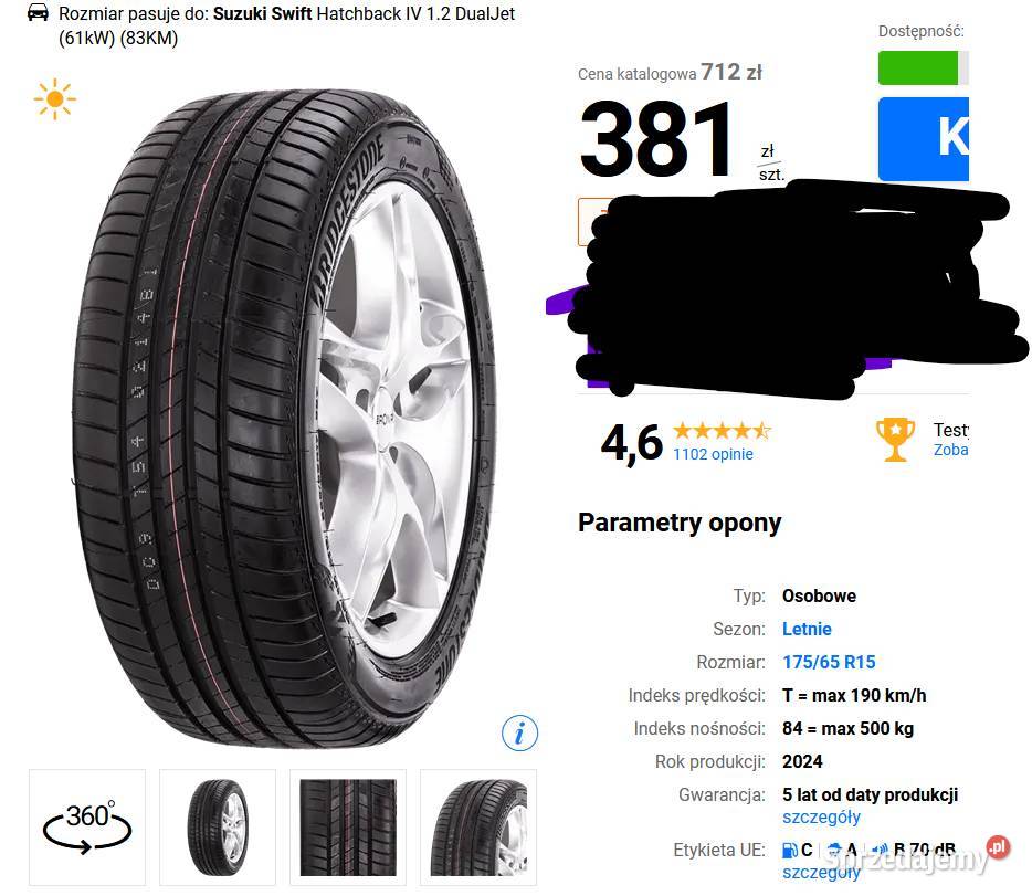 Bridgestone Turanza T005 nowe Warszawa