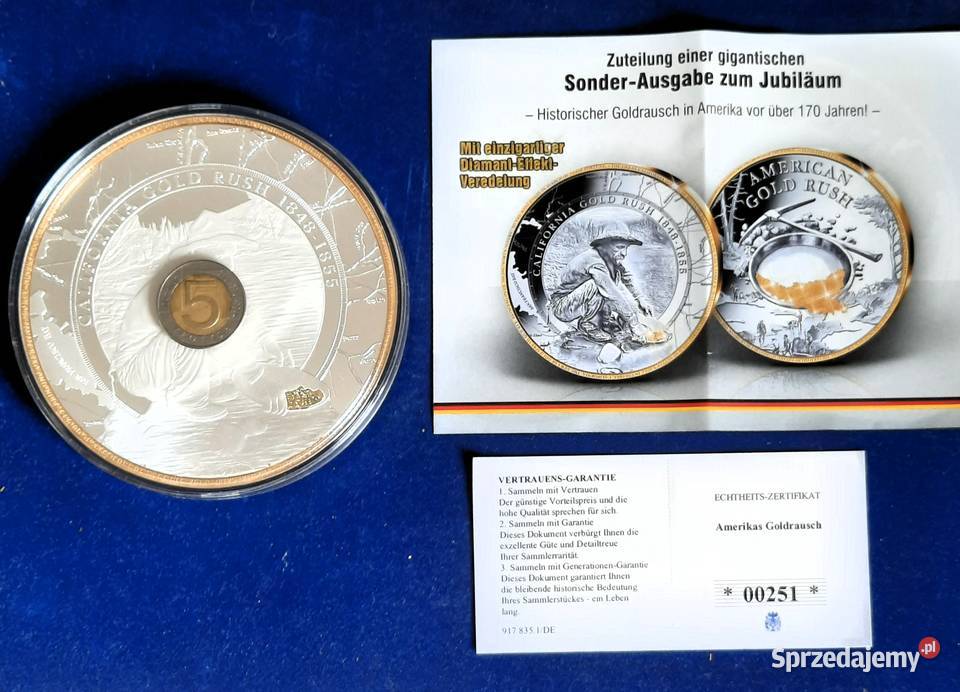 Duży Ciekawy Numizmat Gorączka Złota Gliwice sprzedam