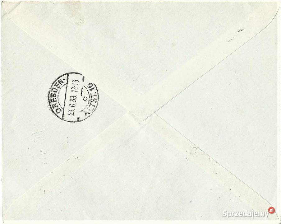 WMG DANZIG 1939 koperta polecona wysyłka Kolekcje Człuchów